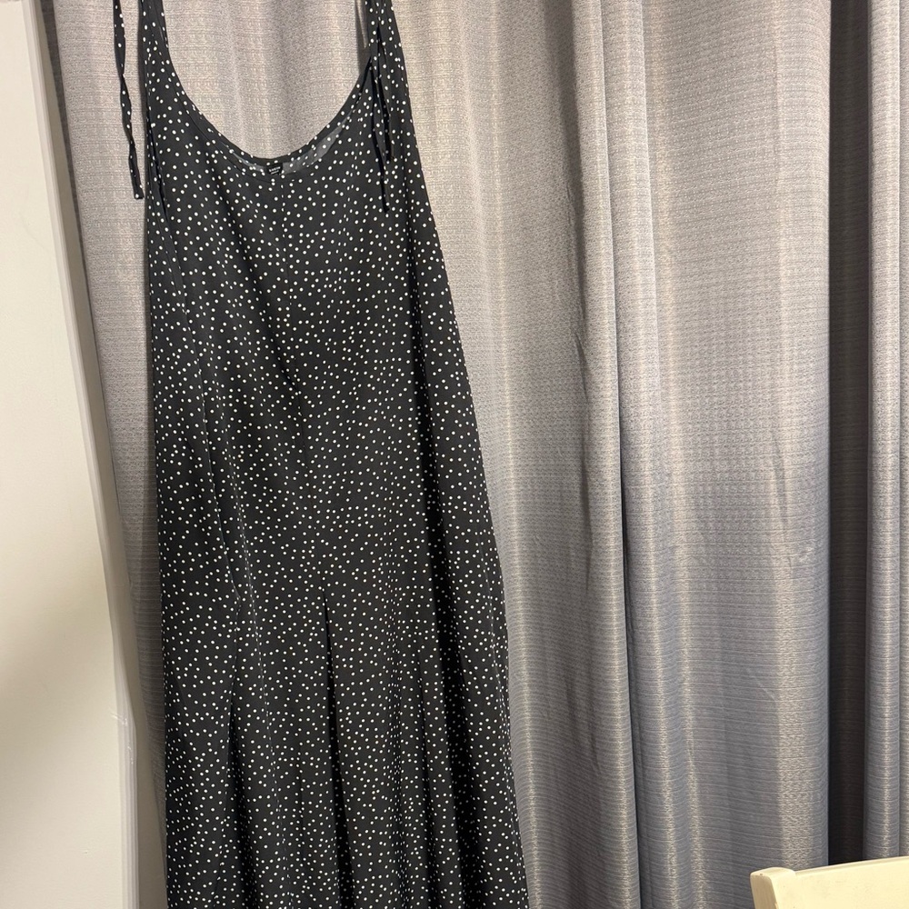 SHEIN Black and White Polka Dot Maxi Dress